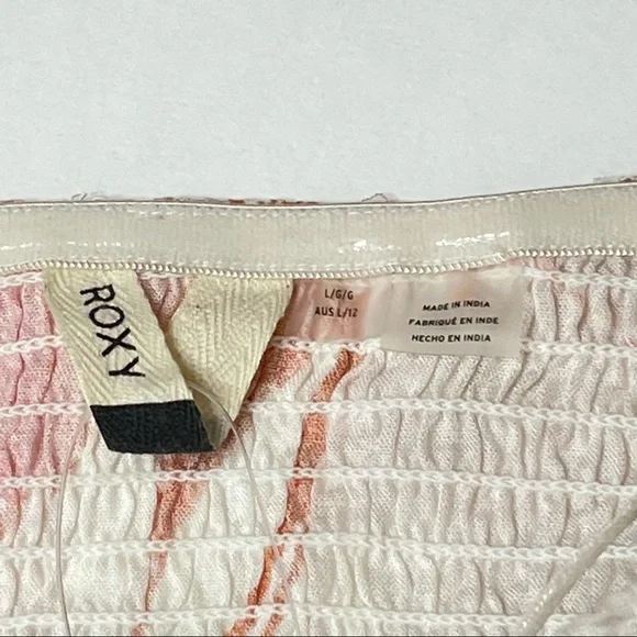 Roxy NWT floral peach coral white knot tie bandeau - Picture 6 of 12
